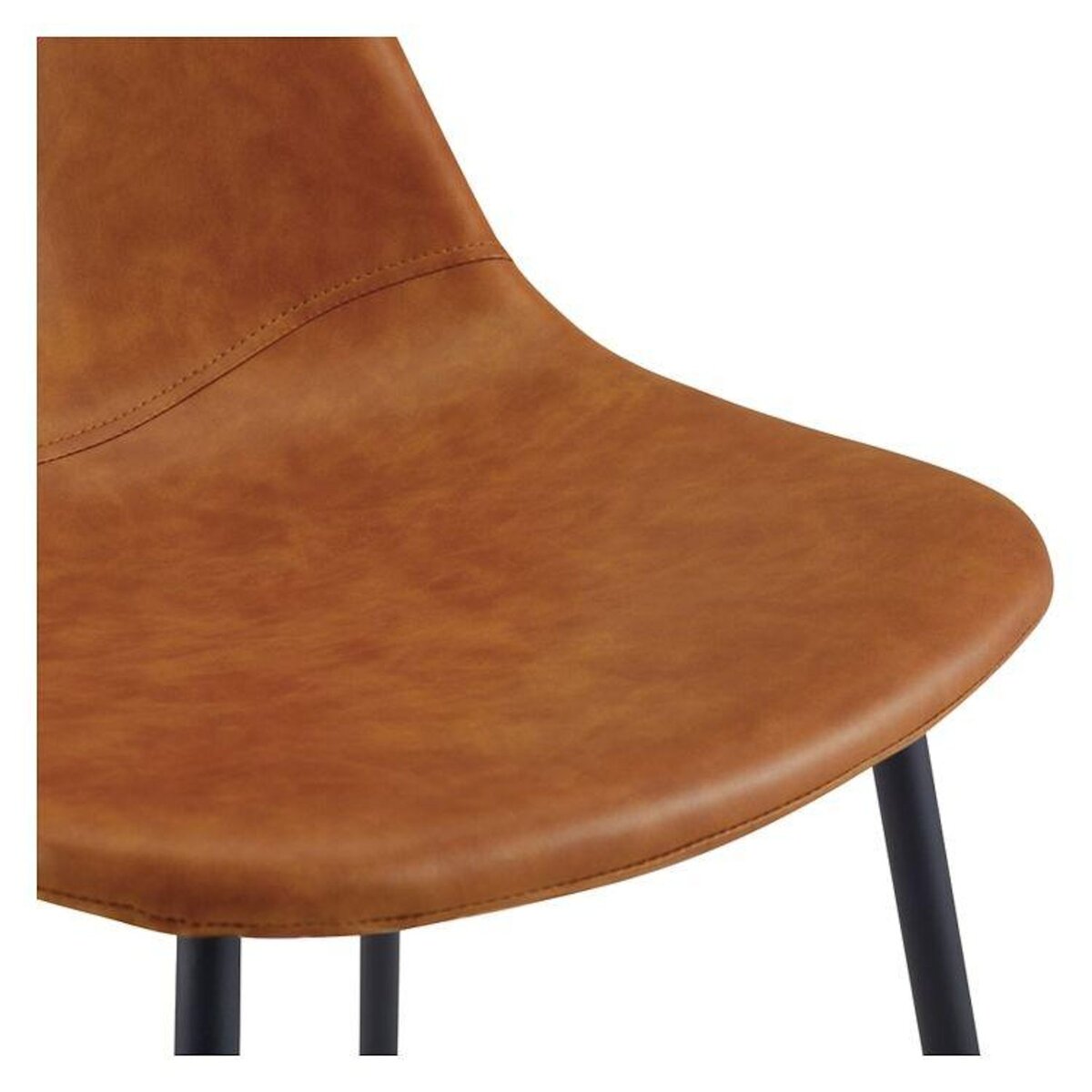 Rendez vous déco Lot de 2 chaises en cuir synthétique camel - Henrik