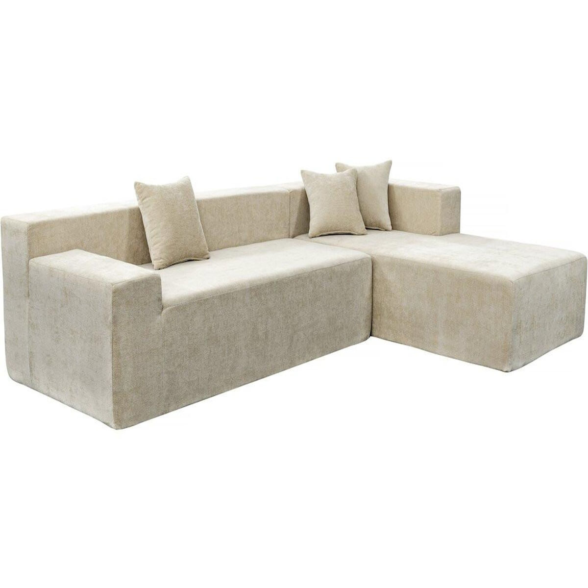 Habitat et Jardin Canapé d'angle en tissu texturé  Tessaro  - 4 places - Beige