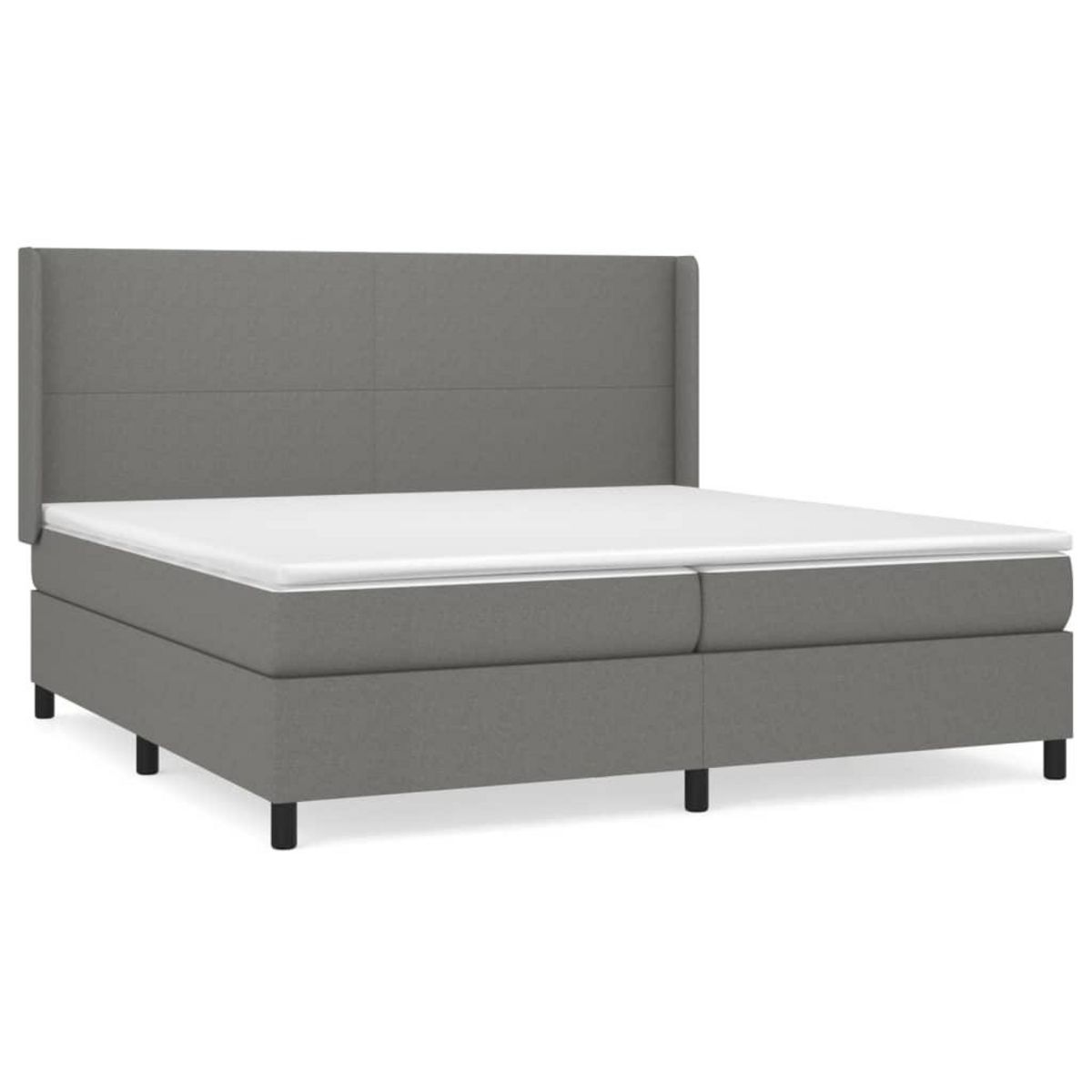 VIDAXL Sommier a lattes de lit avec matelas Gris fonce 200x200cm Tissu