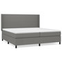 Voir la diapositive 2 : VIDAXL Sommier a lattes de lit avec matelas Gris fonce 200x200cm Tissu