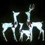 VIDAXL Decoration de Noël famille de rennes Blanc et argente 201 LED