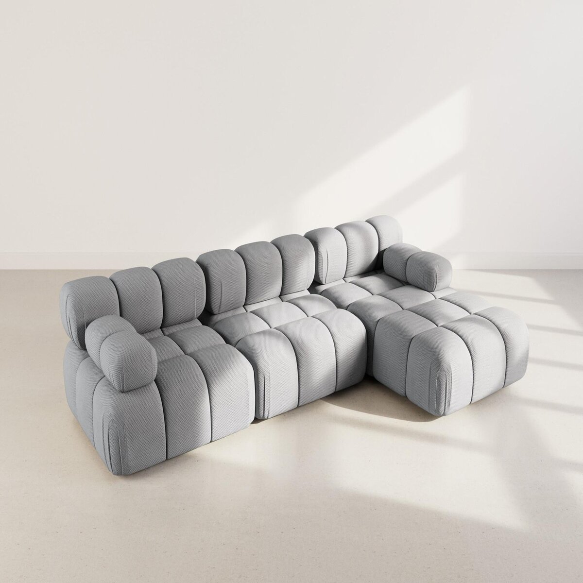 LISA DESIGN Ruby - canapé modulable d'angle droit 4 places en velours texturé