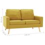 Voir la diapositive 6 : VIDAXL Ensemble de canapes 2 pcs Tissu Jaune