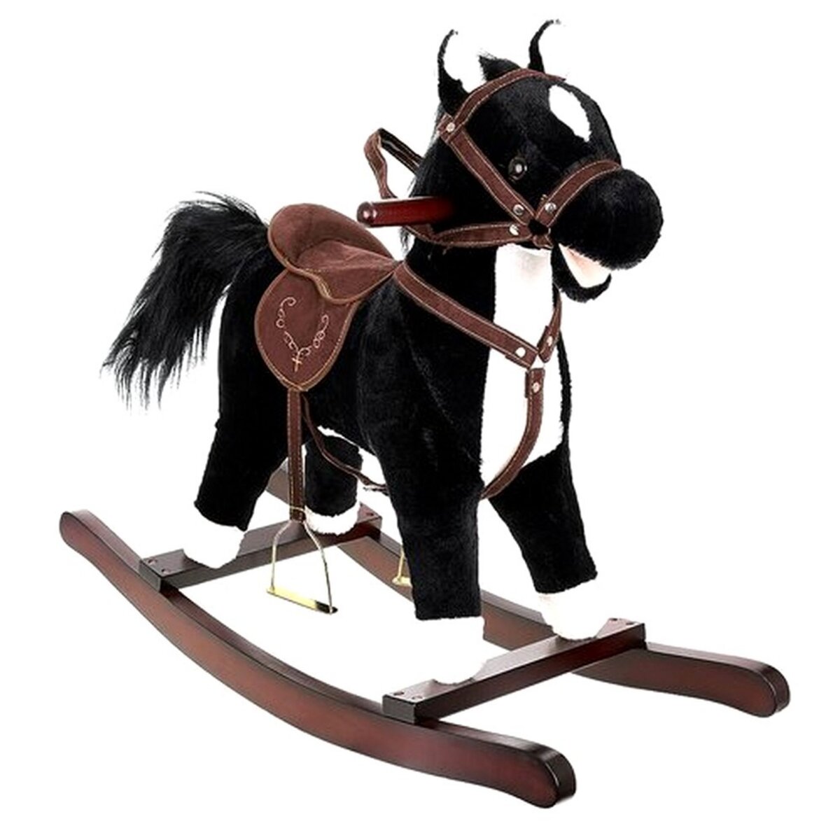 Cheval a bascule Sonore jouet enfant bebe noir pas cher Auchan