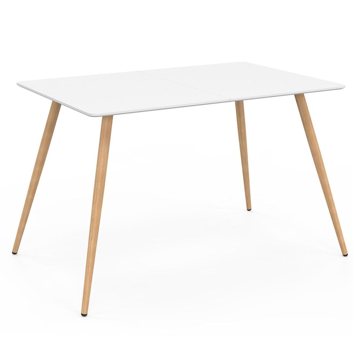 ID MARKET Table à manger scandinave rectangle SARA 6 personnes blanche 120 cm