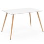 Voir la diapositive 1 : ID MARKET Table à manger scandinave rectangle SARA 6 personnes blanche 120 cm