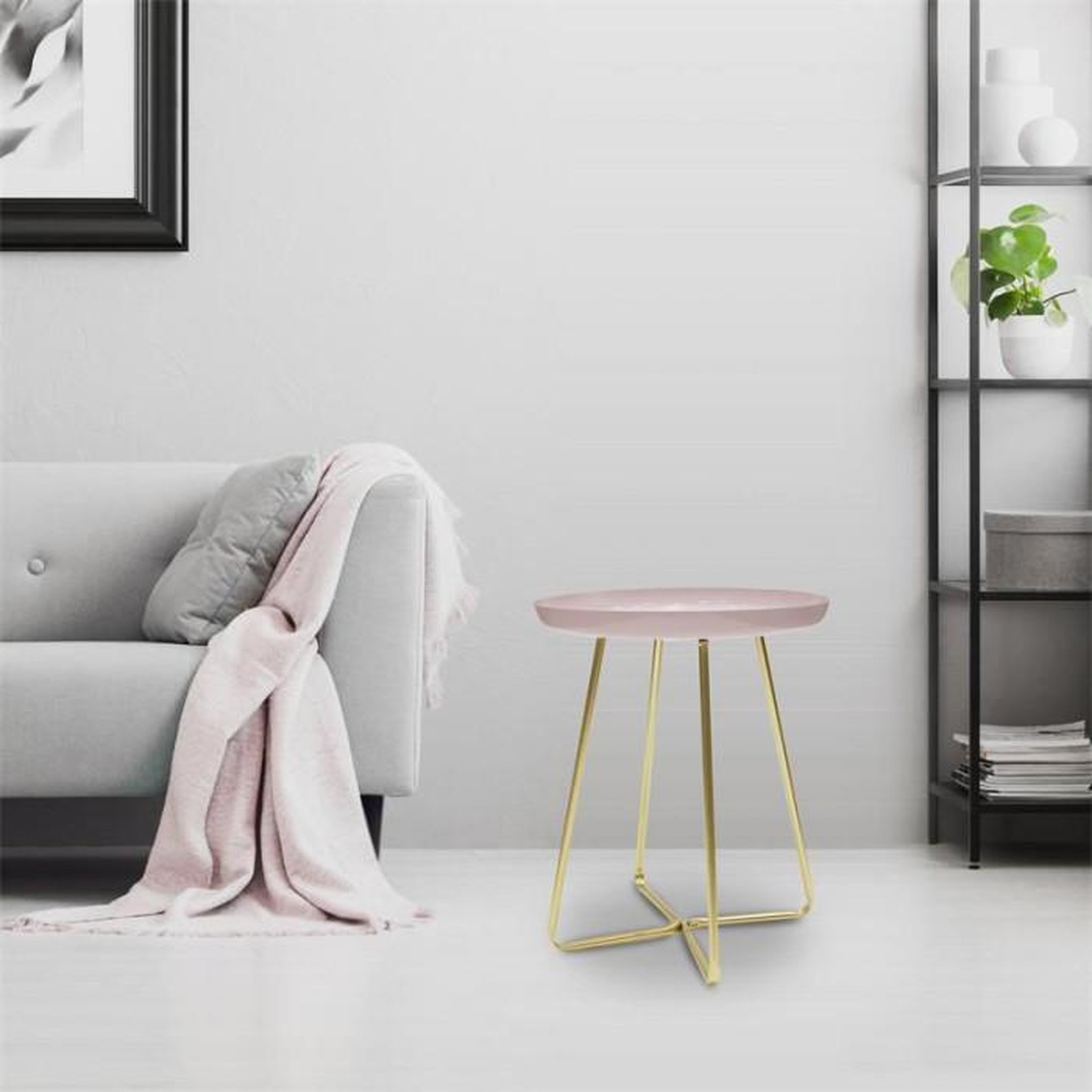 Voir la diapositive 3 : Paris Prix Table d'Appoint Ronde  Glossy  48cm Rose
