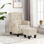 Voir la diapositive 1 : VIDAXL Fauteuil de massage avec repose-pied Creme Tissu