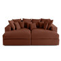 Voir la diapositive 1 : LISA DESIGN Collins - canapé droit 4 places avec double méridienne - assise profonde - velours côtelé grosses côtes
