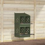 VIDAXL Nichoir a poules avec 4 compartiments vert olive metal