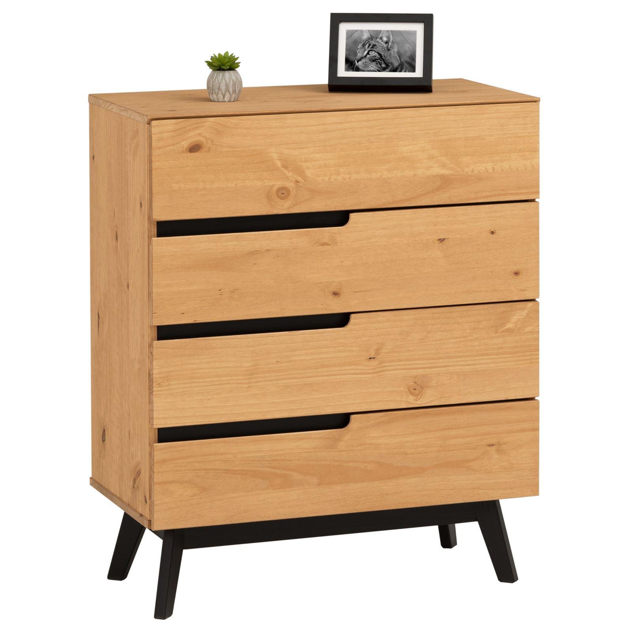 Voir la diapositive 1 : IDIMEX Commode TIBOR, 4 tiroirs