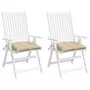 VIDAXL Coussins de chaise 2 pcs beige 50x50x7 cm tissu oxford