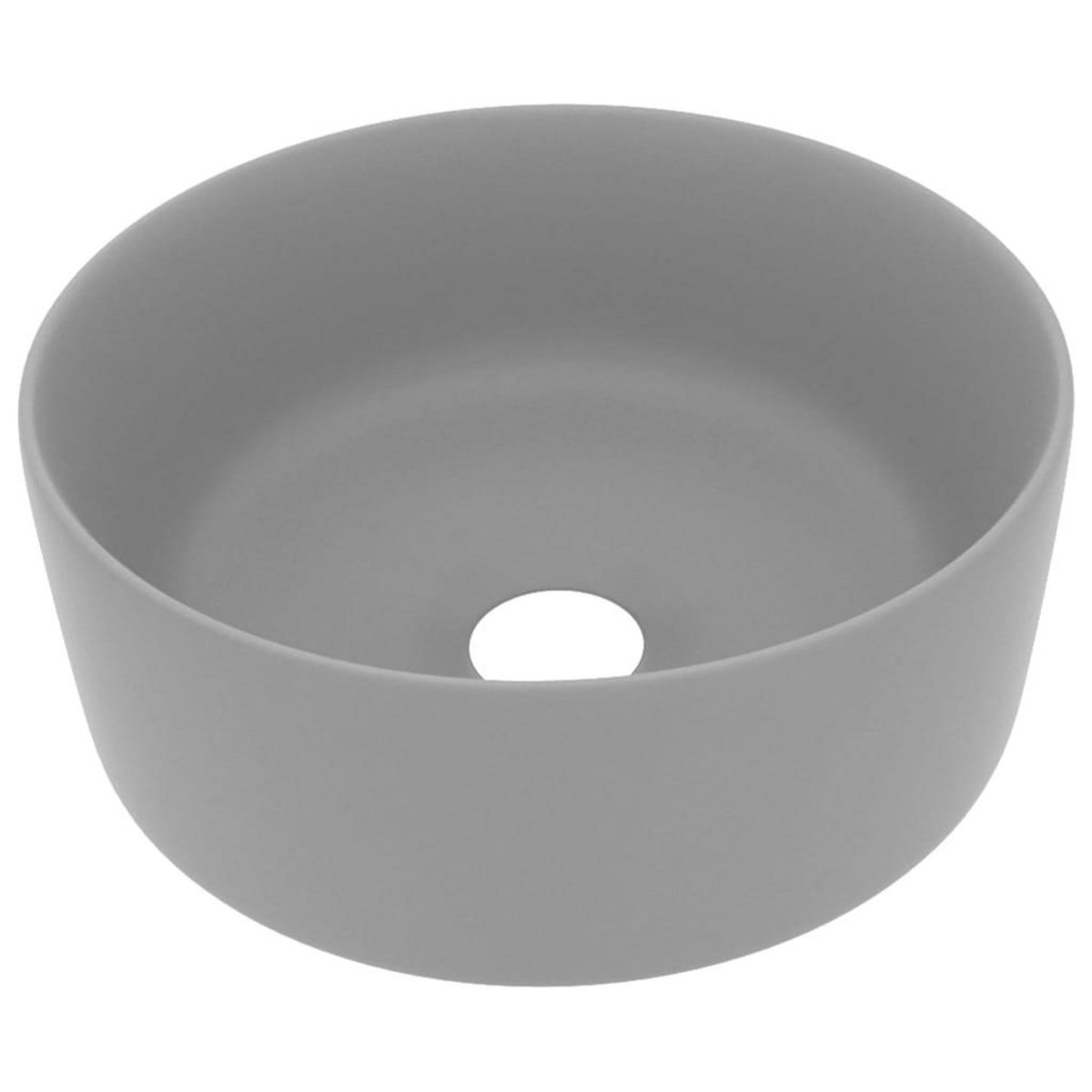 VIDAXL Lavabo rond de luxe Gris clair mat 40x15 cm Ceramique
