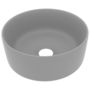 Voir la diapositive 2 : VIDAXL Lavabo rond de luxe Gris clair mat 40x15 cm Ceramique