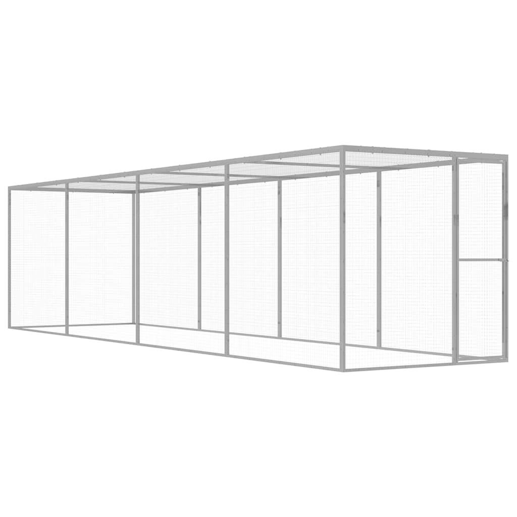 VIDAXL Cage pour chat 6x1,5x1,5 m Acier galvanise