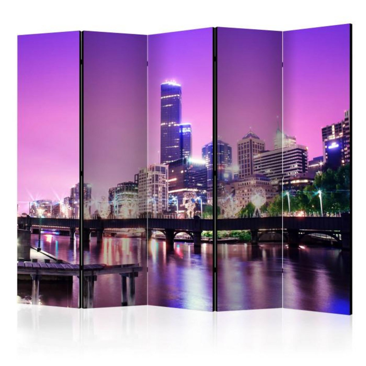 Paris Prix Paravent 5 Volets  Purple Melbourne  172x225cm