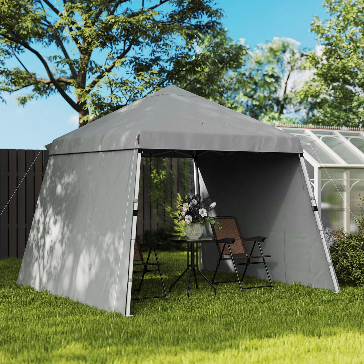 OUTSUNNY Tonnelle barnum pop up automatique extensible max. 6x3m hauteur réglable sac transport inclus gris