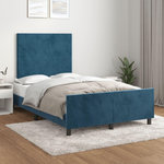 VIDAXL Cadre de lit sans matelas bleu fonce 120x200 cm velours