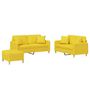 Voir la diapositive 2 : VIDAXL Ensemble de canapes 3 pcs avec coussins jaune clair tissu