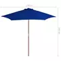 VIDAXL Parasol d'exterieur avec mat en bois Bleu 270 cm