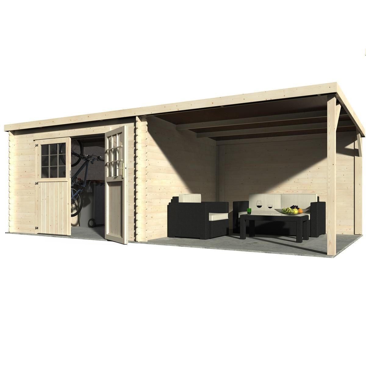 DECOR ET JARDIN Abri chalet de jardin bois - 15.77m² - EDEN