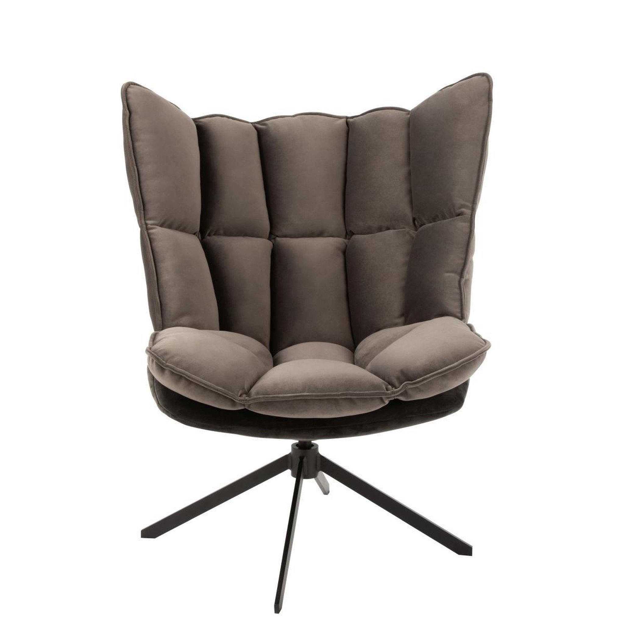 Voir la diapositive 2 : J-LINE Fauteuil Design Avec Coussin  Relax  92cm Gris