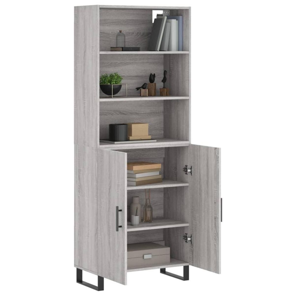 VIDAXL Buffet haut Sonoma gris 69,5x34x180 cm Bois d'ingenierie
