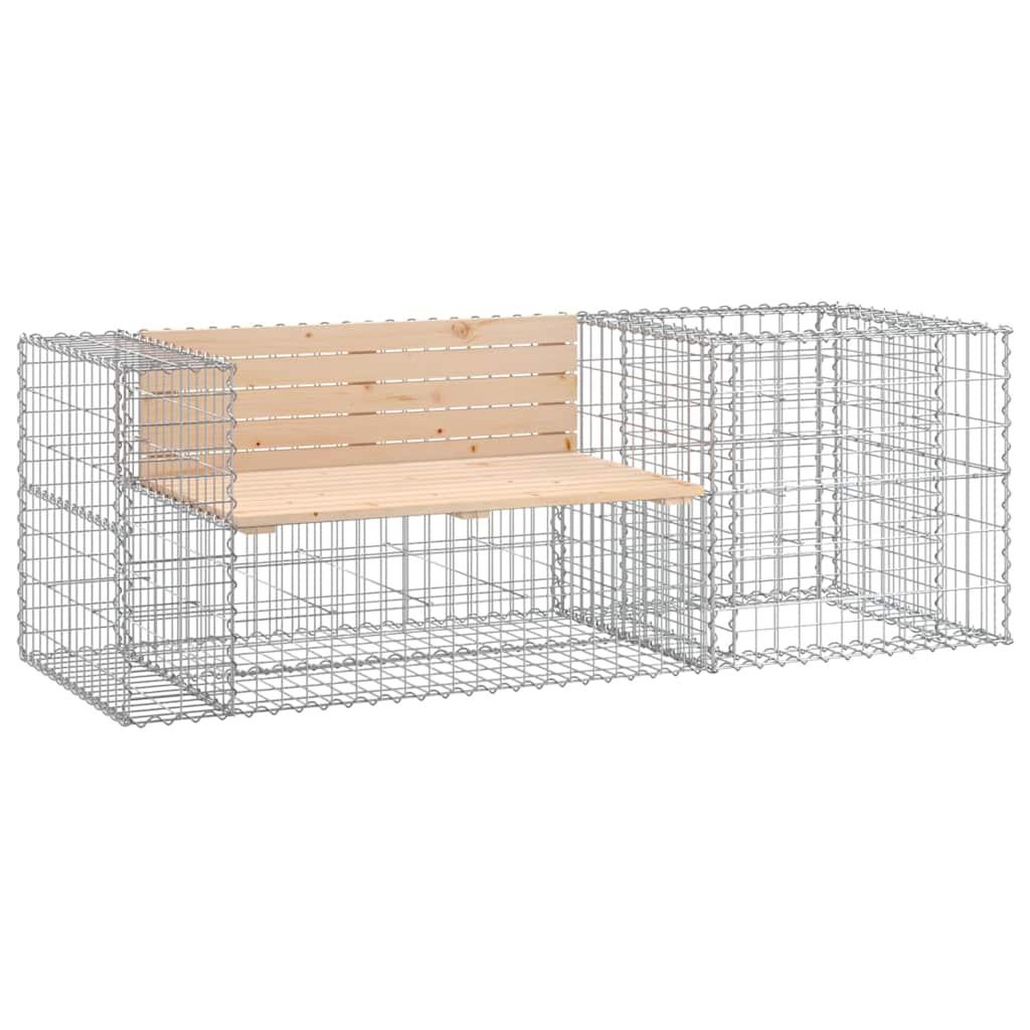 Voir la diapositive 2 : VIDAXL Banc de jardin avec panier en gabion bois massif de pin