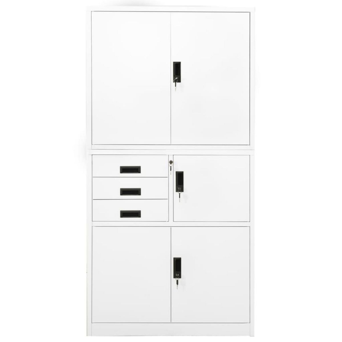 VIDAXL Armoire de bureau Blanc 90x40x180 cm Acier