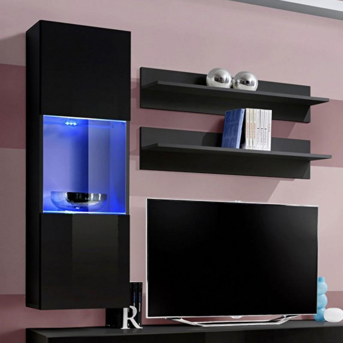 Paris Prix Meuble TV Mural Design  Fly III  170cm Noir