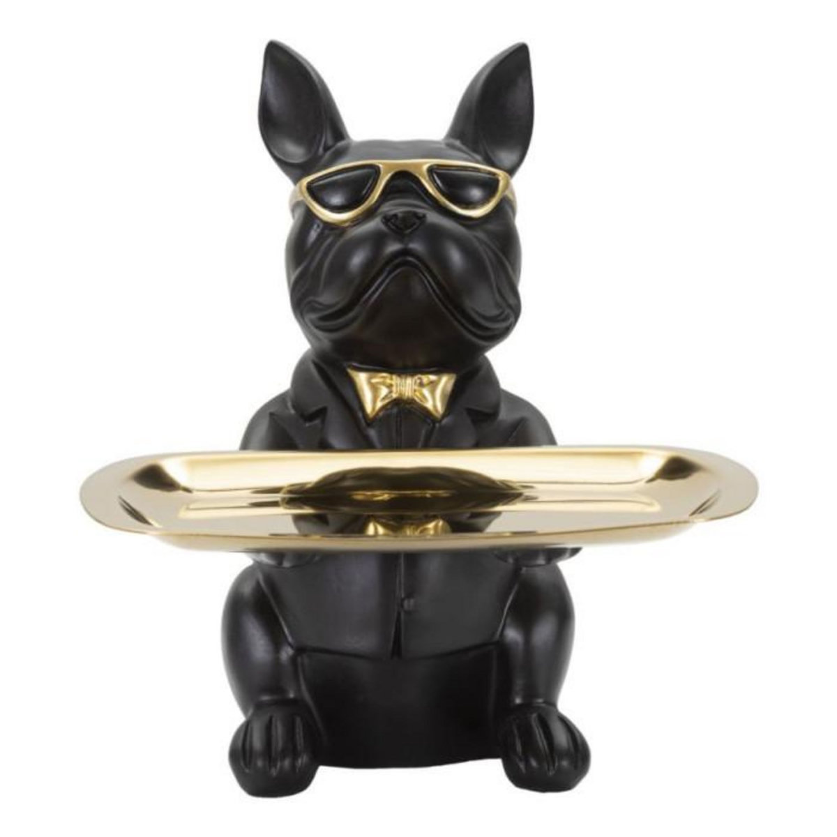 Paris Prix Vide-Poche Statuette  Bulldog  23cm Noir