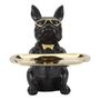 Voir la diapositive 2 : Paris Prix Vide-Poche Statuette  Bulldog  23cm Noir