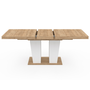 Voir la diapositive 3 : ID MARKET Table à manger extensible rectangle ELIAD 6-10 personnes bois et blanc 160-200 cm