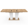 Voir la diapositive 3 : ID MARKET Table à manger extensible rectangle ELIAD 6-10 personnes bois et blanc 160-200 cm
