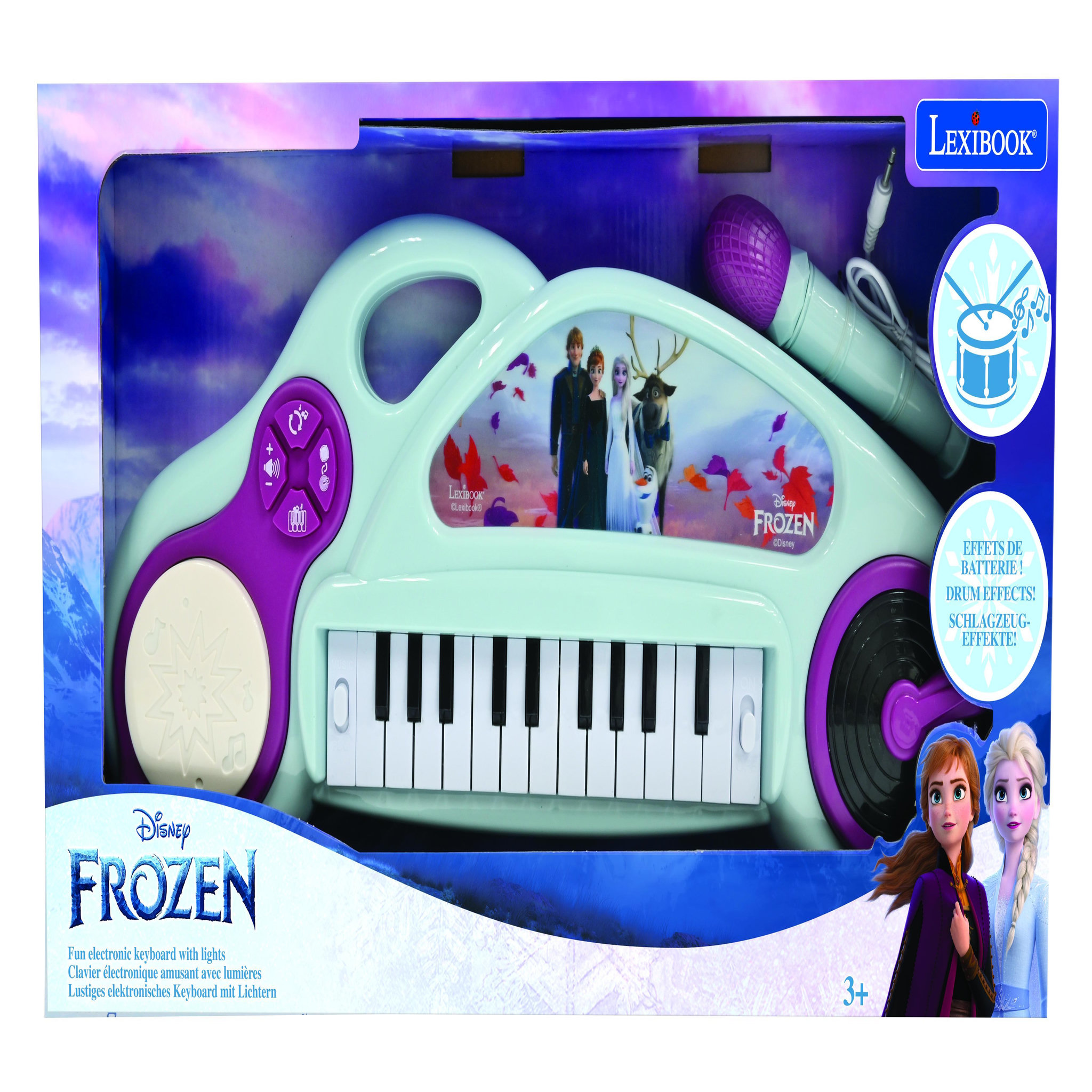 Voir la diapositive 3 : Lexibook Piano électronique La Reine des Neiges avec effets lumineux et microphone