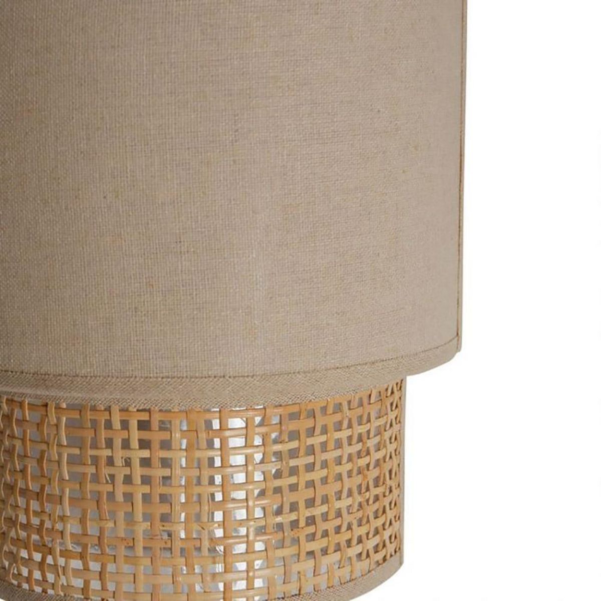 OSTARIA Applique incurvée rotin tissu beige