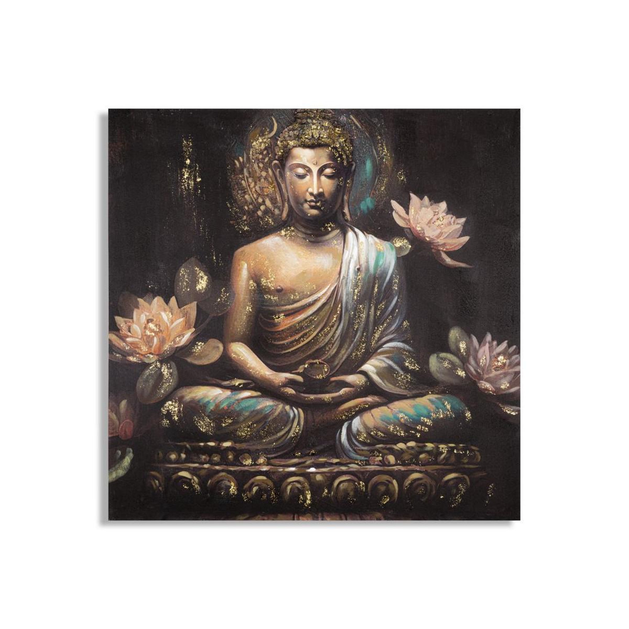 Paris Prix Toile imprimée déco  bouddha prière  100x100cm multicolore