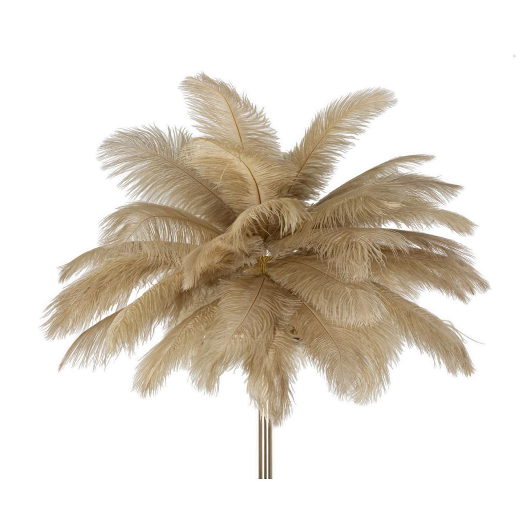 Voir la diapositive 2 : Paris Prix Lampadaire Imitation Plume  Palm  160cm Or & Camel