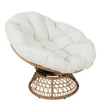 The Home Deco Factory Fauteuil extérieur Cancun coussin blanc