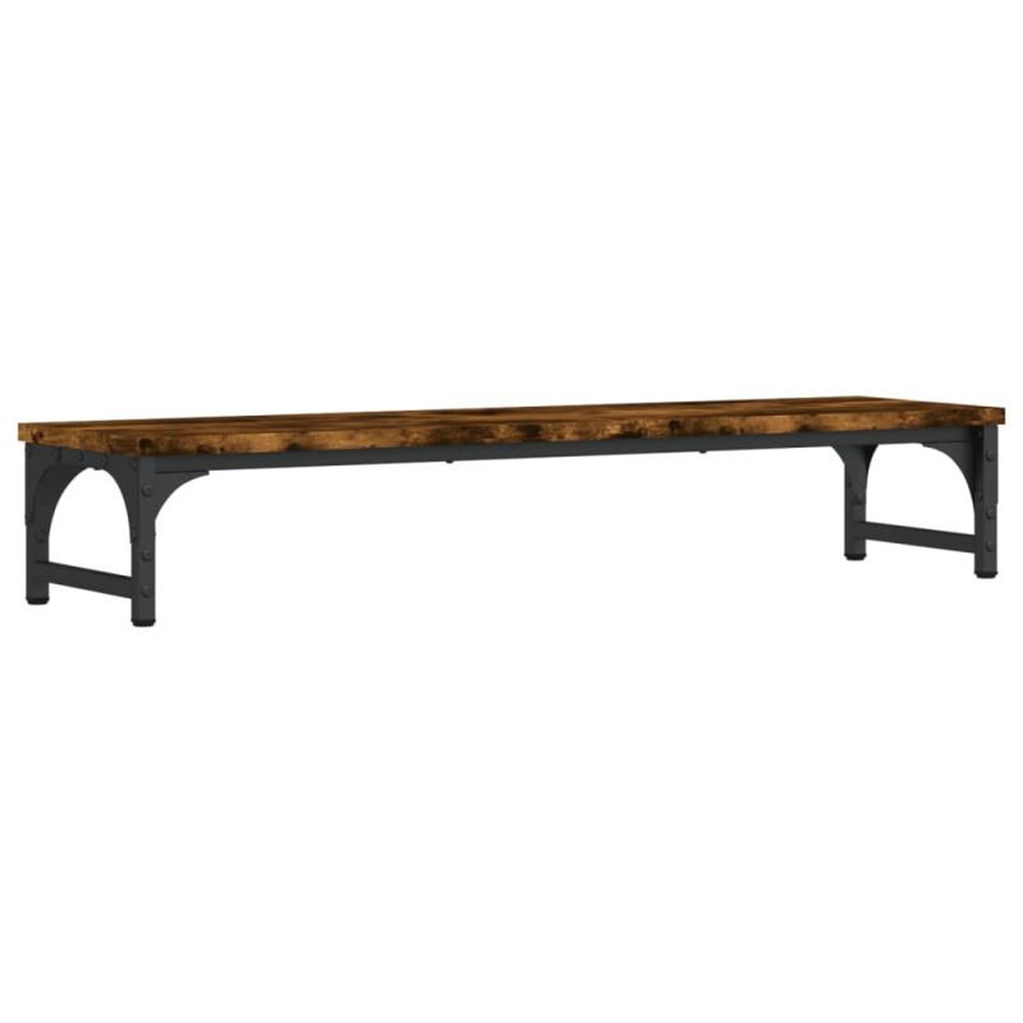 Voir la diapositive 2 : VIDAXL Support de moniteur chêne fumé 85x23x15,5 cm bois d ingénierie