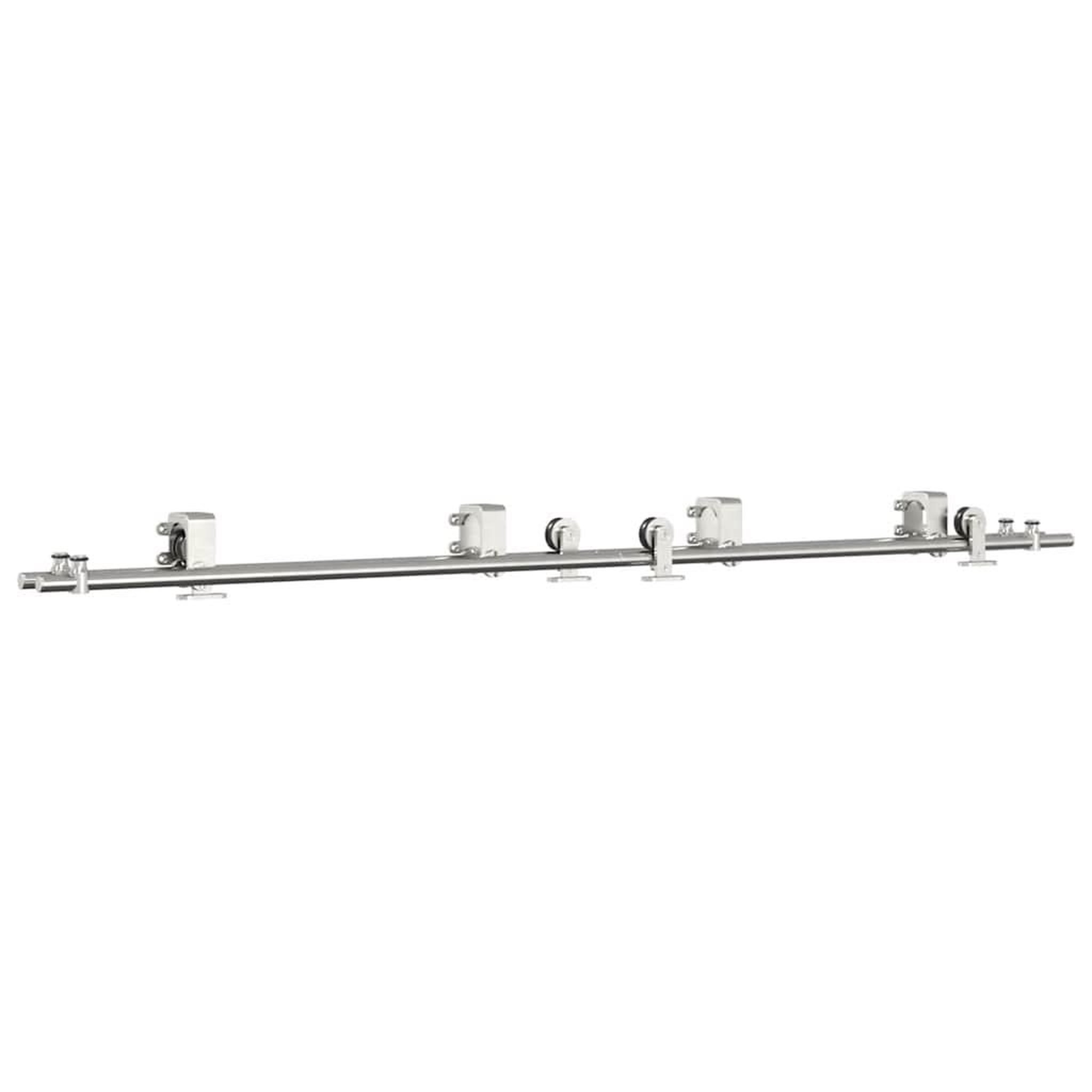 Voir la diapositive 2 : VIDAXL Kit fixation porte coulissante 200 cm Acier inoxydable Argente