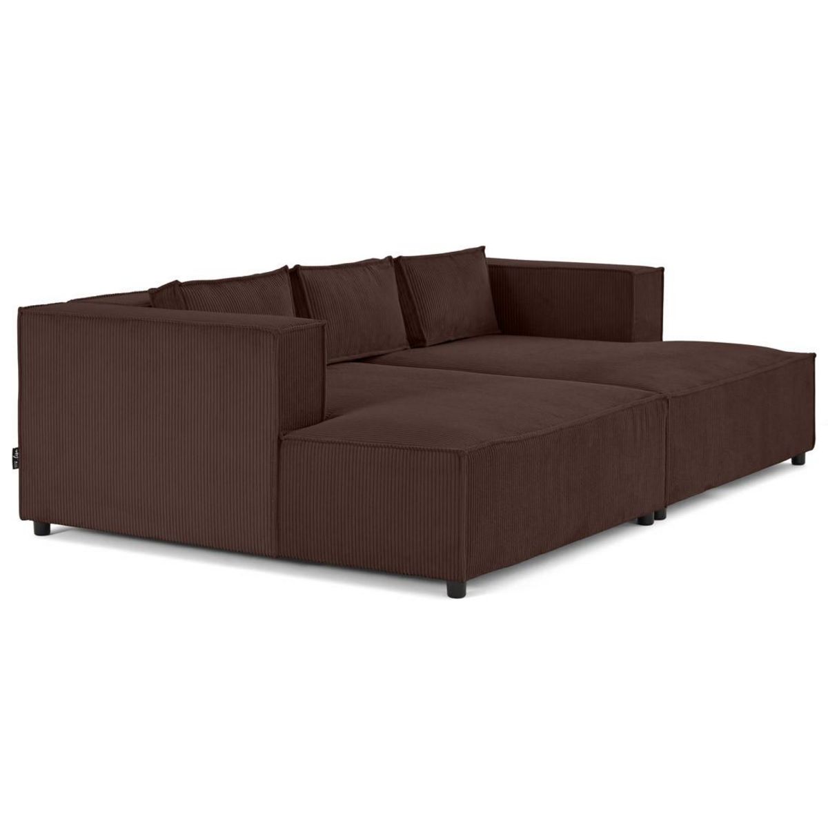 LISA DESIGN Stella - canapé droit 3 places avec double méridienne - assise profonde - en velours côtelé