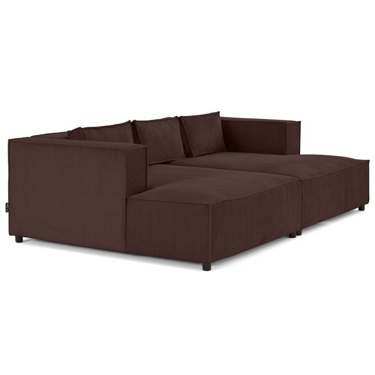 LISA DESIGN Stella - canapé droit 3 places avec double méridienne - assise profonde - en velours côtelé