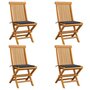 Voir la diapositive 1 : VIDAXL Chaises de jardin et coussins anthracite lot de 4 Bois de teck