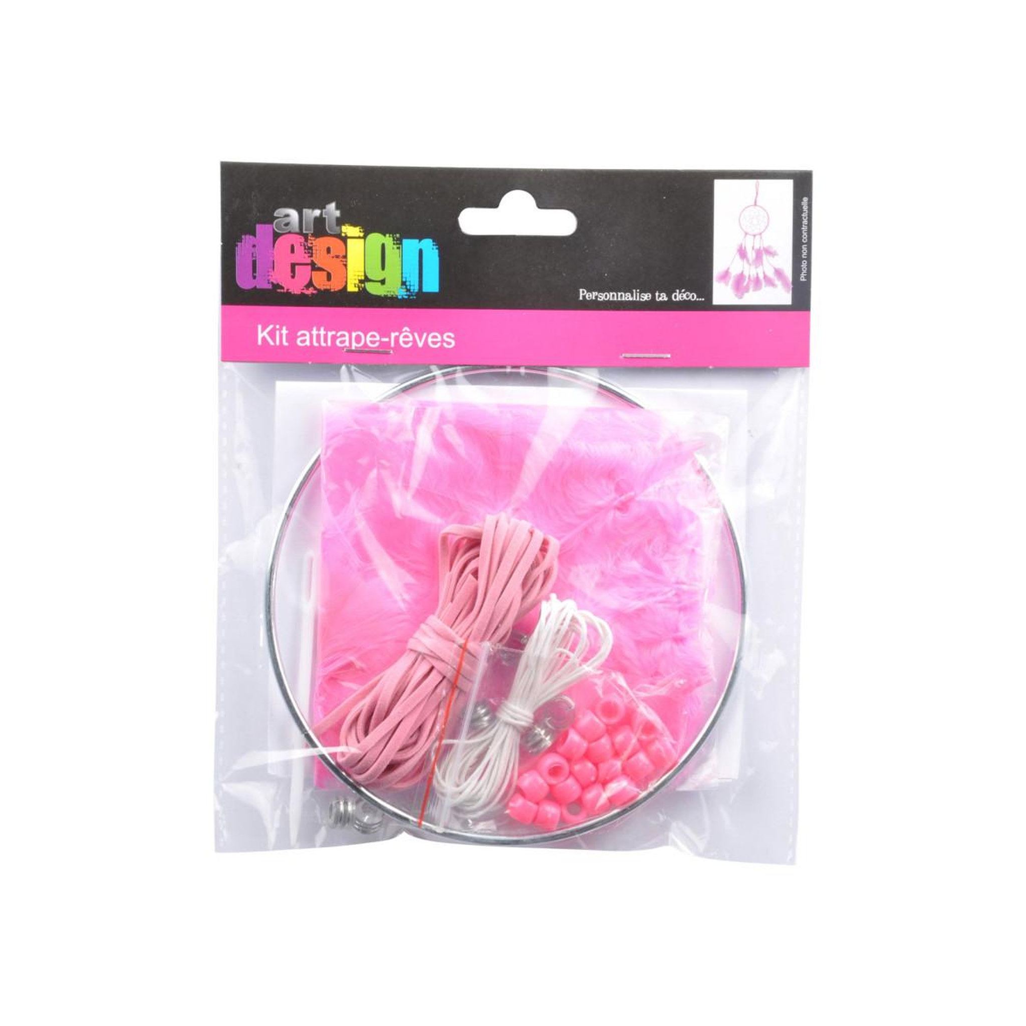 Voir la diapositive 3 : HOMEA Kit Attrape-Rêves  Dreamcatcher  Rose