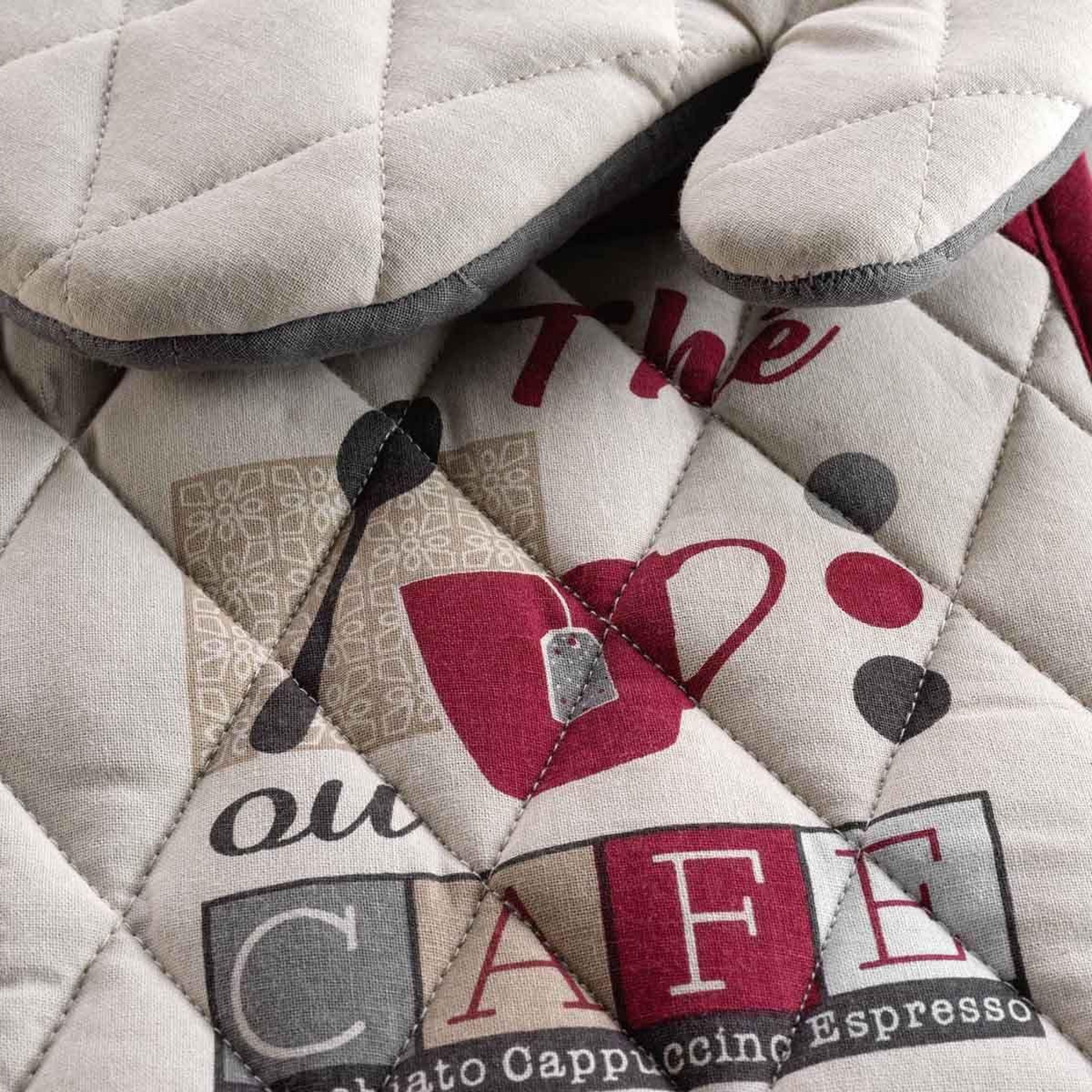 Voir la diapositive 2 : Douceur d'Intérieur Gant & manique coton  déjeuner  28cm taupe