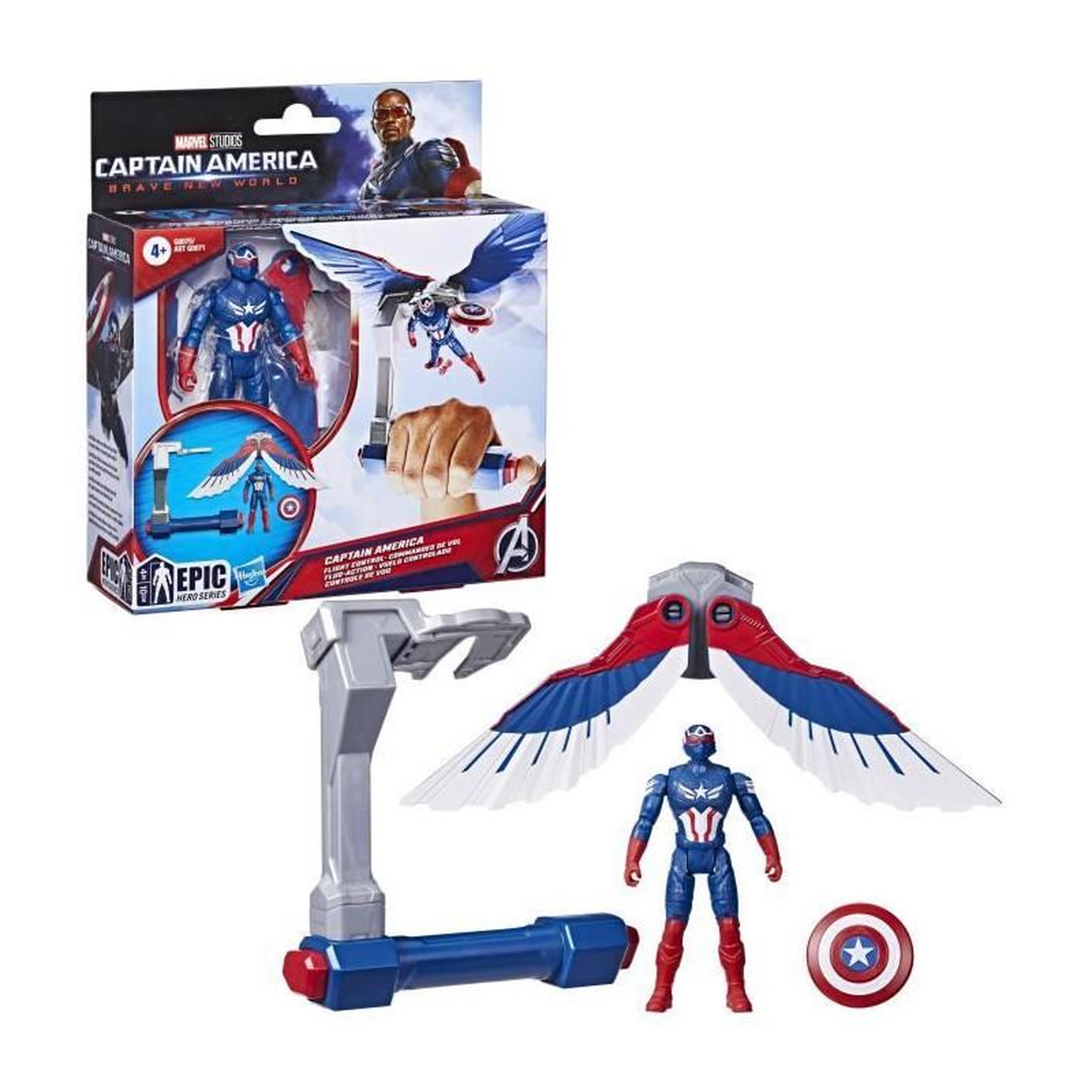 Voir la diapositive 2 : HASBRO Figurine Captain America Commandes de vol, Marvel Epic Hero Series Captain America: Brave New World, des 4 ans
