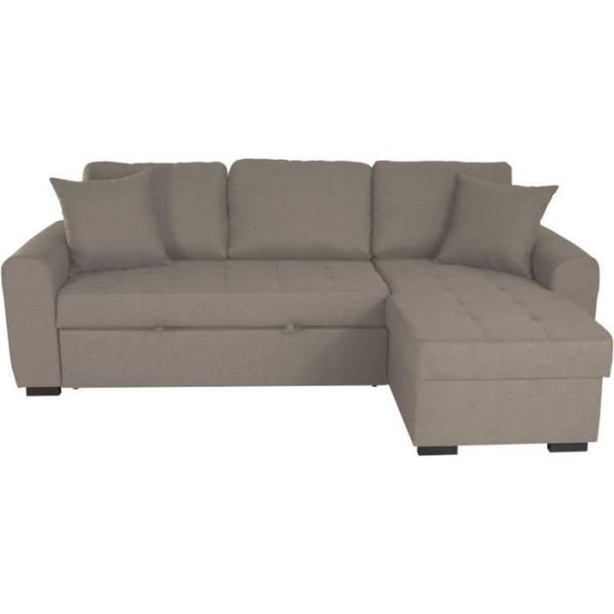 MARKET24 Canapé d'angle convertible réversible 4 places - Tissu beige - L 244 x P 151 x H 90 - HAMILTON - Fabriqué en Ukraine