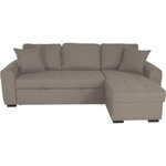 MARKET24 Canapé d'angle convertible réversible 4 places - Tissu beige - L 244 x P 151 x H 90 - HAMILTON - Fabriqué en Ukraine