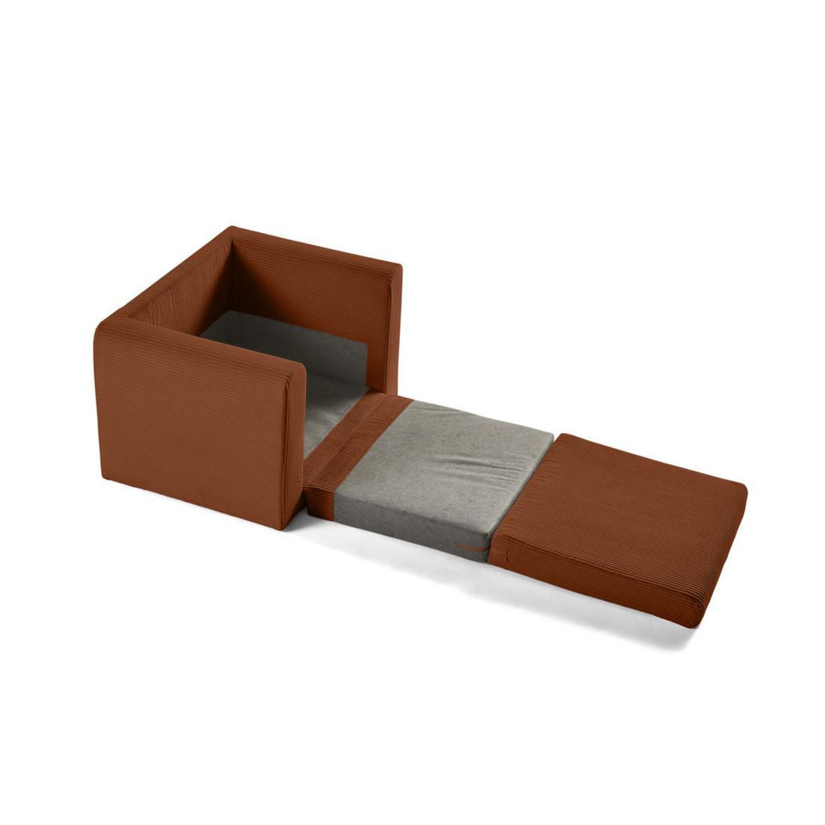 BEST MOBILIER Marilia - fauteuil - convertible déplimousse - en velours côtelé